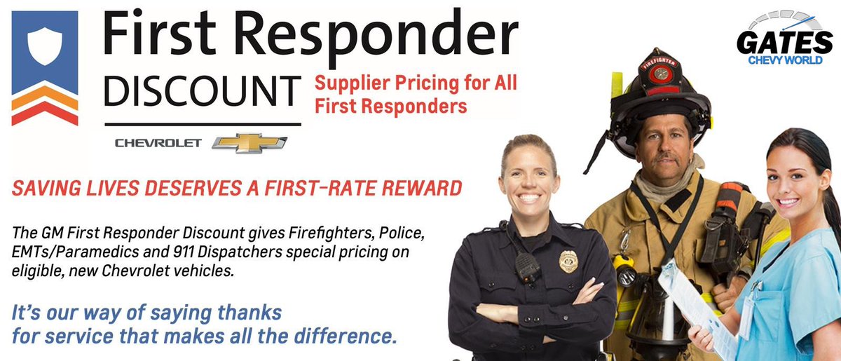 First Responders, we are thankful for what you do so we are offering our #Chevrolet #FirstResponderDiscount.