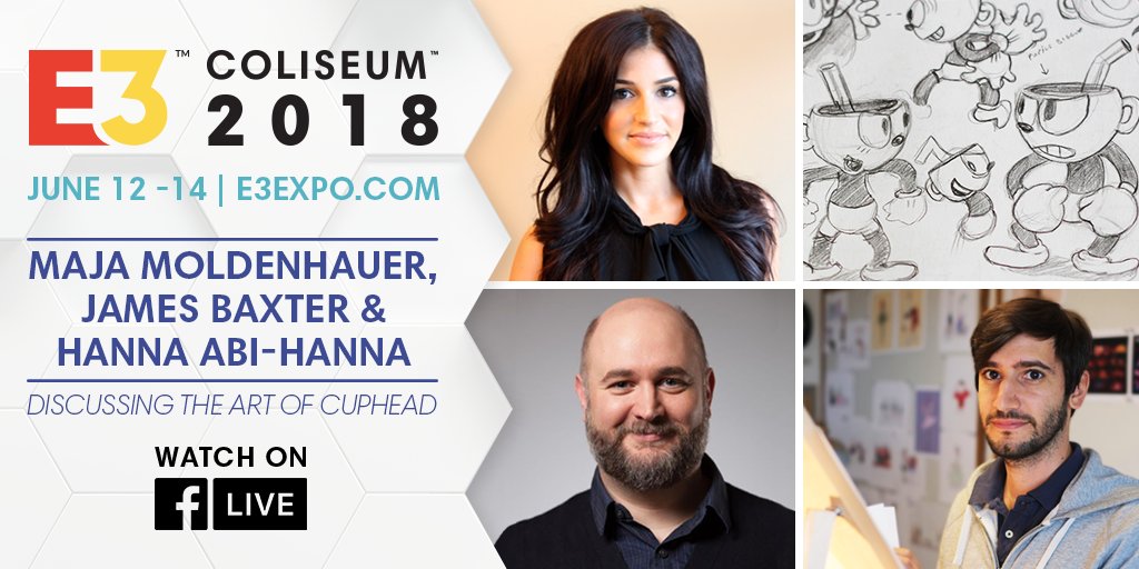 StudioMDHR's Maja &amp; Hanna, and James Baxter are on stage right now <a href="/E3/">E3</a>! Stream it here:

Facebook
buff.ly/2t5a0ww 

Twitch
buff.ly/2l9dY3H 

YouTube
buff.ly/2sXwLTG 

Twitter
buff.ly/2JL1gCQ 

Mixer
buff.ly/2JJBmPL