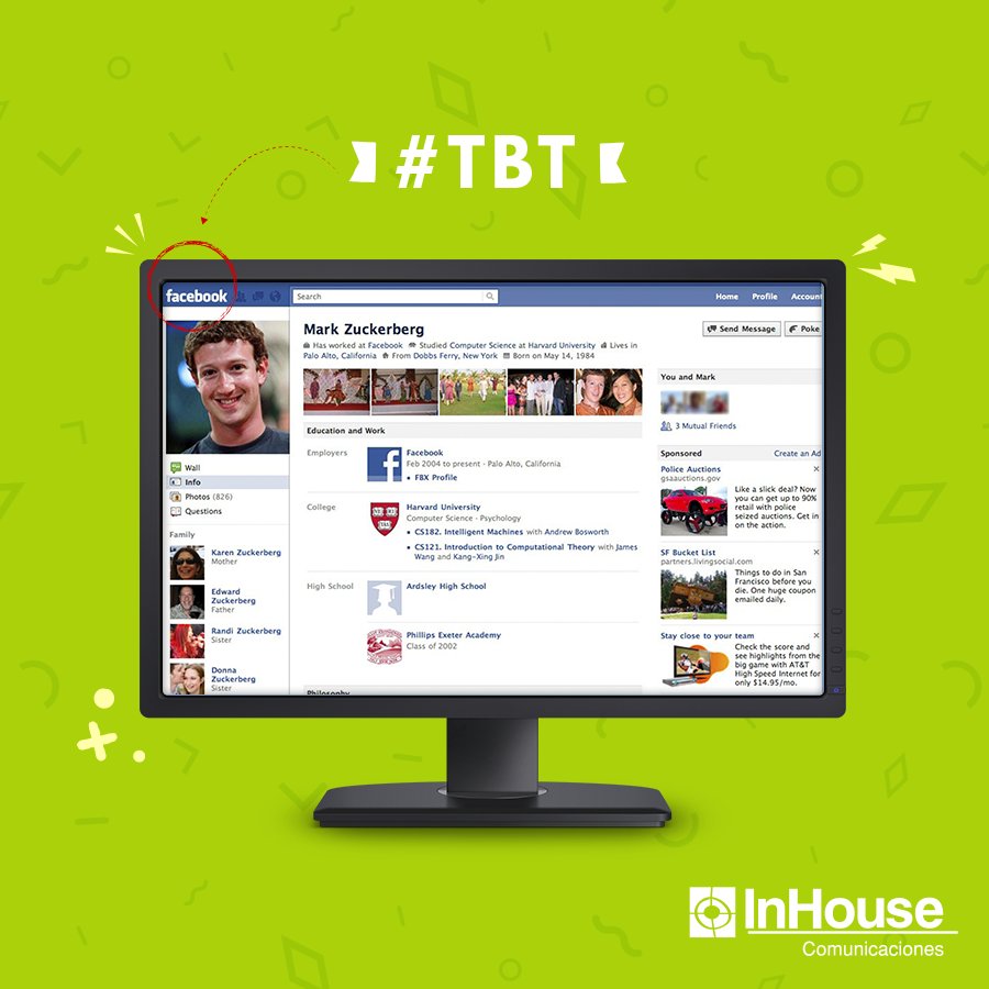 inhouse_com's tweet photo. #tbt Cuando recién abríamos nuestros perfiles, Facebook nos recibía así. ¿Te acuerdas? ?? https://t.co/5QntEYK91X