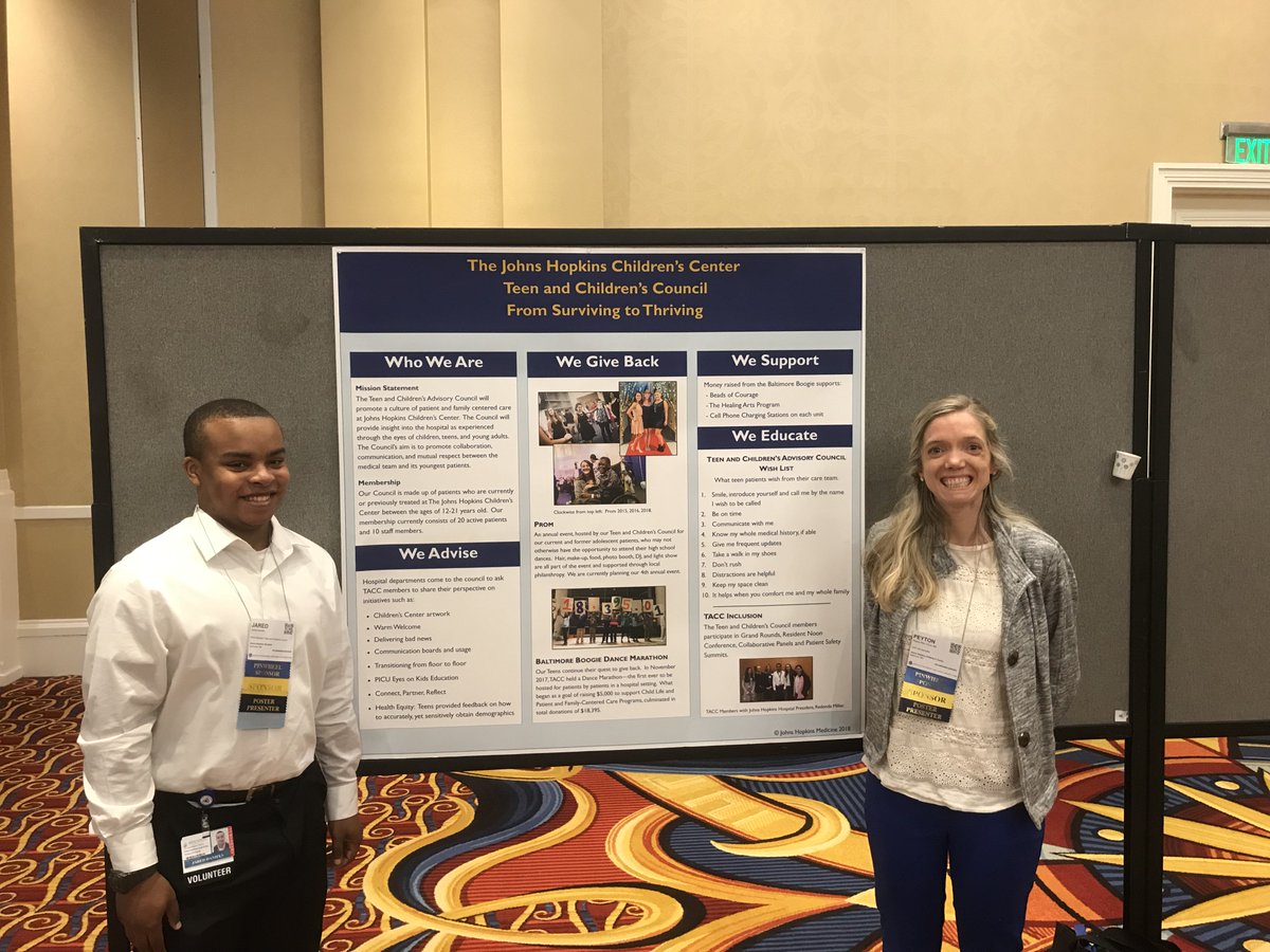 HopkinsKids's tweet photo. Parent, patient and staff advisors from our Teen and Children’s Council and Pediatric Family Advisory Council presented at @IPFCC in Baltimore on Tuesday! Thank you for all you have done to support and improve care at not only JHCC but hospitals around the world. #IPFCCConference https://t.co/54AkltPhlX