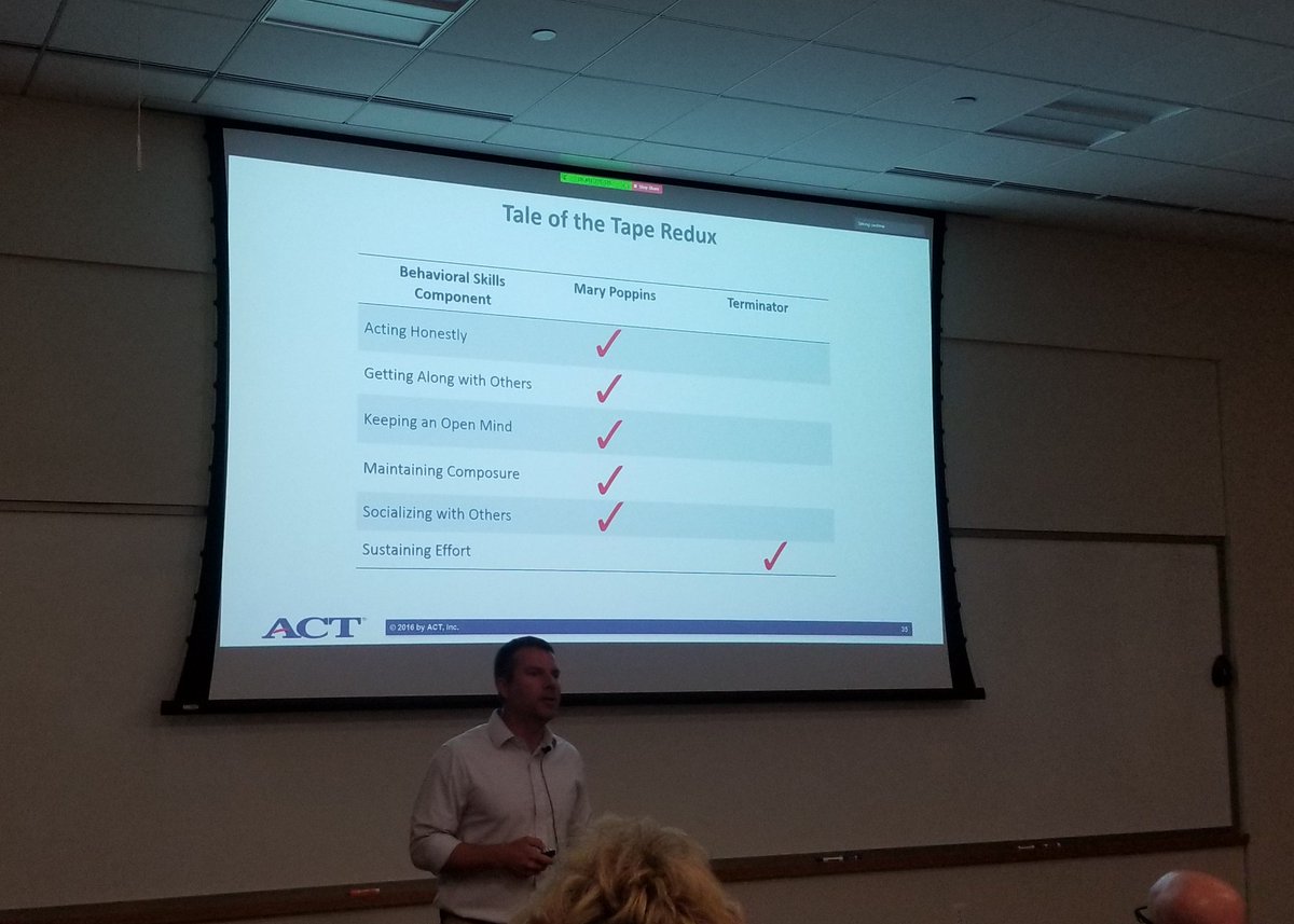 K_Morrison3's tweet photo. A very informative, insightful, and entertaining #ACTtechTalk by Dr. @JeremyBurrus ! In this world, it's better to be a Mary Poppins than a Terminator! @ACTNext @ACT #ACTTessera #SEL https://t.co/uMy7FDZhSh