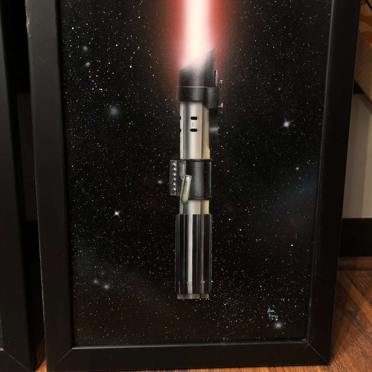 AlanKinneyArt's tweet photo. Here’s a sneak peek of a project I’ve been working on exclusively for @DenverComicCon!
Each lightsaber is hand-painted to scale, and screen accurate. Do you know which is which?
See them in person this weekend BOOTH #1137!
#DenverComicCon #DCC2018 #fanart @hardwick @HamillHimself https://t.co/NEtl0vDuXA