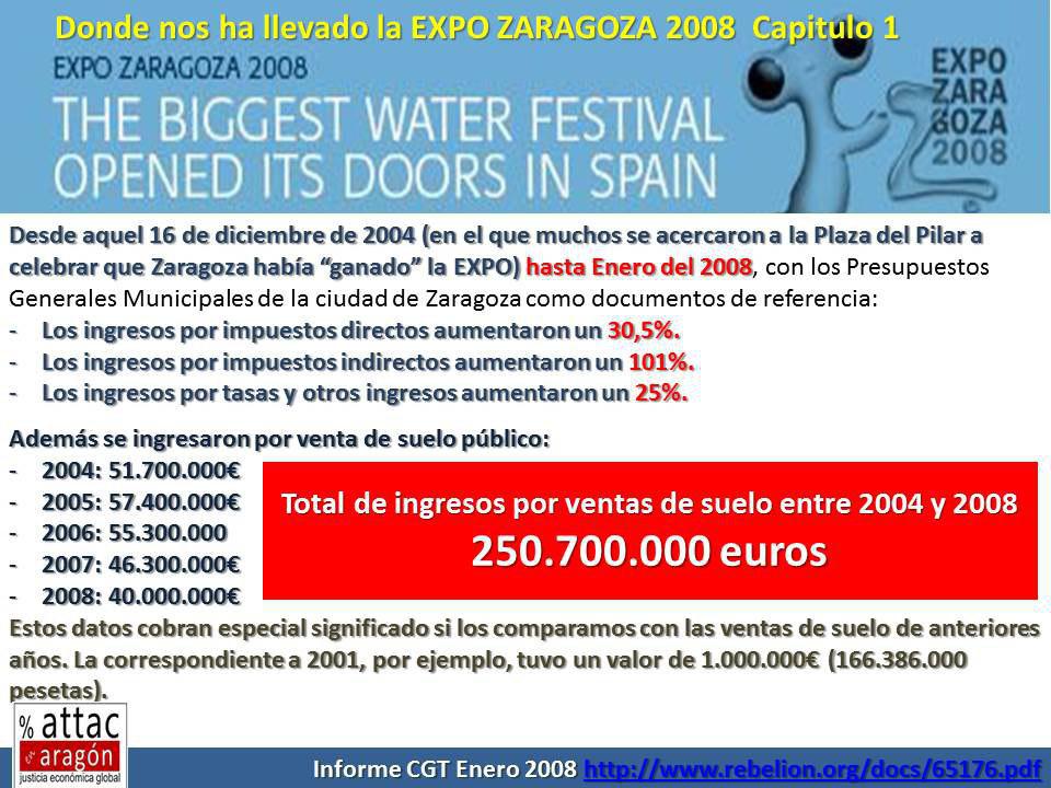 nodebemosZGZ's tweet image. A #10añosExpo #AlgoQueCelebrar?  
Hacemos balance? Los costes para #Zaragoza de la #Expo2008