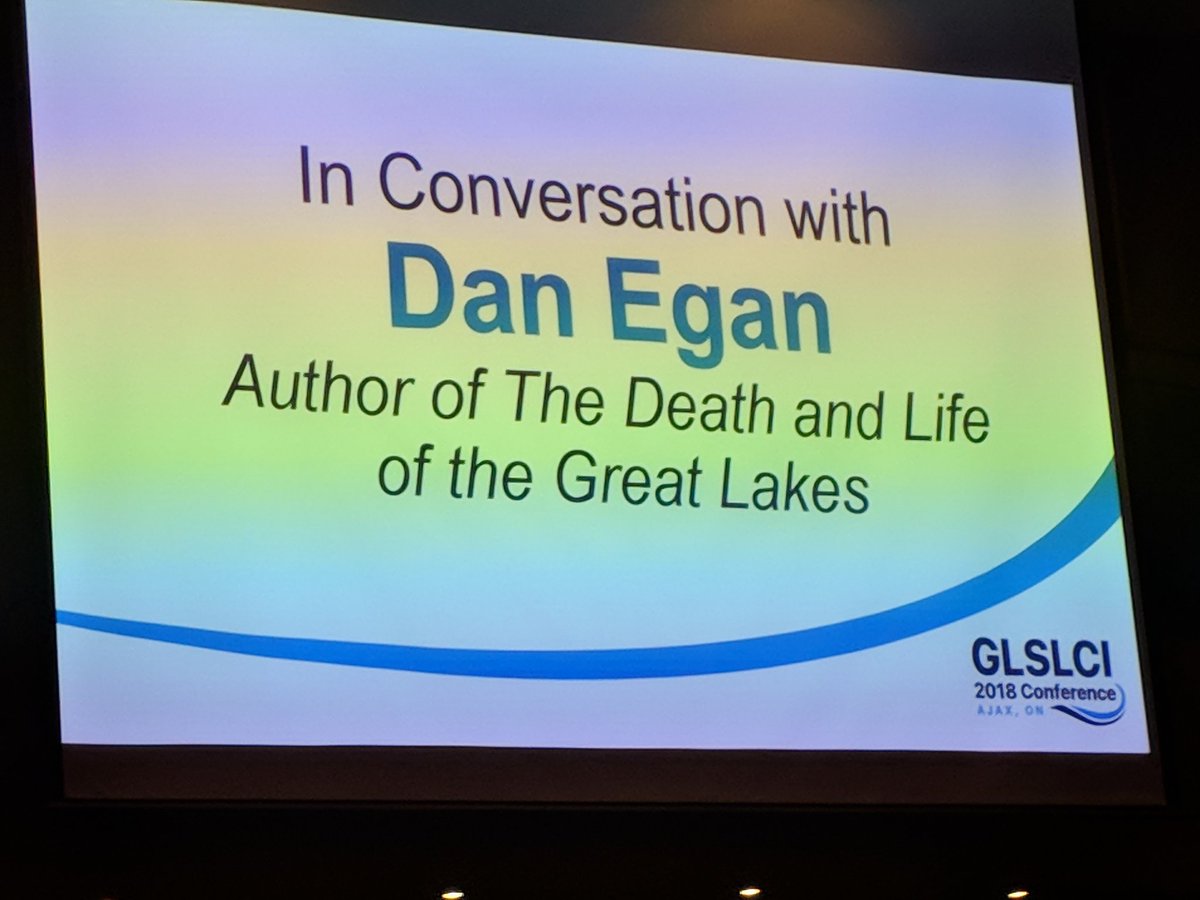 PDyster's tweet photo. #DanEgan on #GreatLakes water levels: have to come to realization, lakes will not behave as they have historically. @GLSLcities #GLSLCI18 #climatechange https://t.co/0TLr6YcMyx