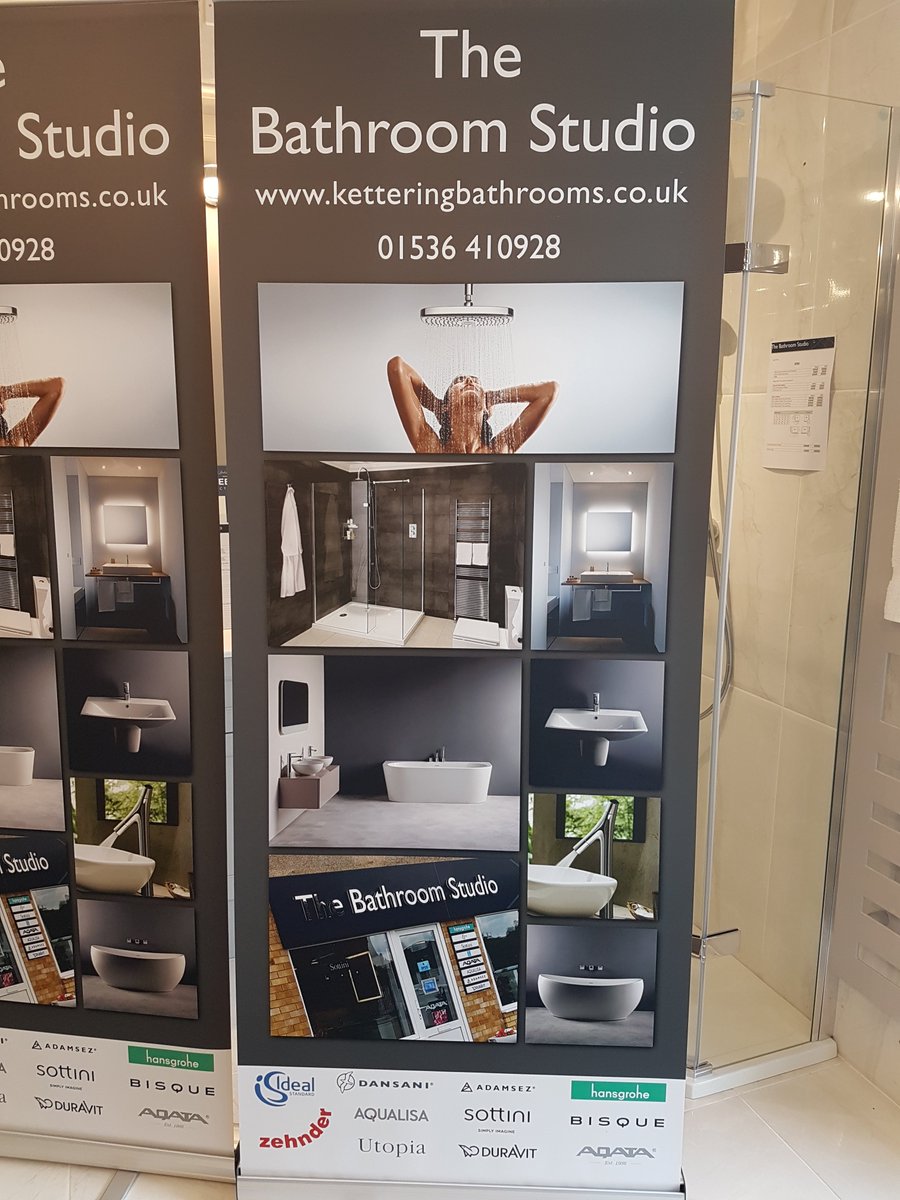 KettBathroooms's tweet photo. 😀Very happy with our new roller banners from @MarlerHaley Great quality and price and very helpful with the designs. Looking forward to showing them off! #ketteringbathrooms #celebrating30years https://t.co/Eo84PASree