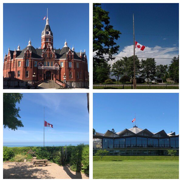 <a href="/StratfordON/">Destination Stratford</a> <a href="/stratfest/">Stratford Festival</a> <a href="/StratPerthMuse/">StratfordPerthMuseum</a> and #PortAlbertOn all flying half mast today in honour of a Great Man, Tom Orr.