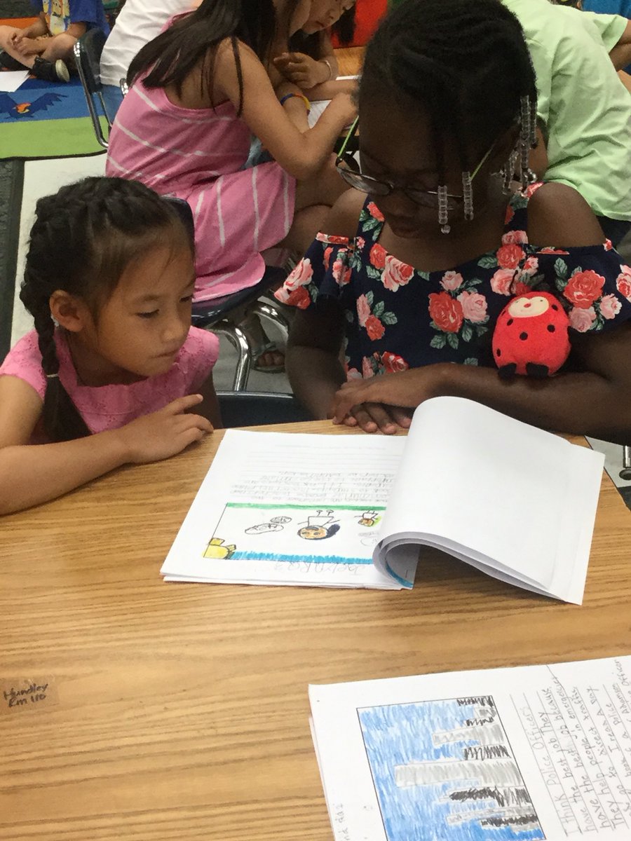 Reading our opinion pieces to convince kindergarteners our job is the best #americanreading #IWCSchools #CarrolltonES