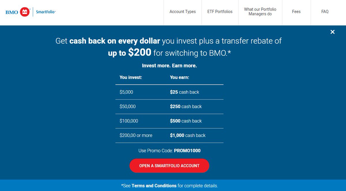 #SmartFolio gives you the convenience of affordable #digitalinvesting with the support of expert portfolio managers. Sign up now and get cash back on every dollar you invest. Contact me to learn more. #InvestSmart #RoboAdvisors #Promo1000