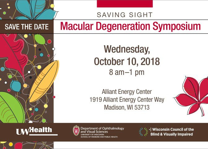 A little teaser about this fall's #AMDSymposium here: youtu.be/mh4m8b9b8dc with our partners at @TheCouncilWI @uwhealth #registernow #savingsight #lowvisionresources #AMDresearch #maculardegeneration