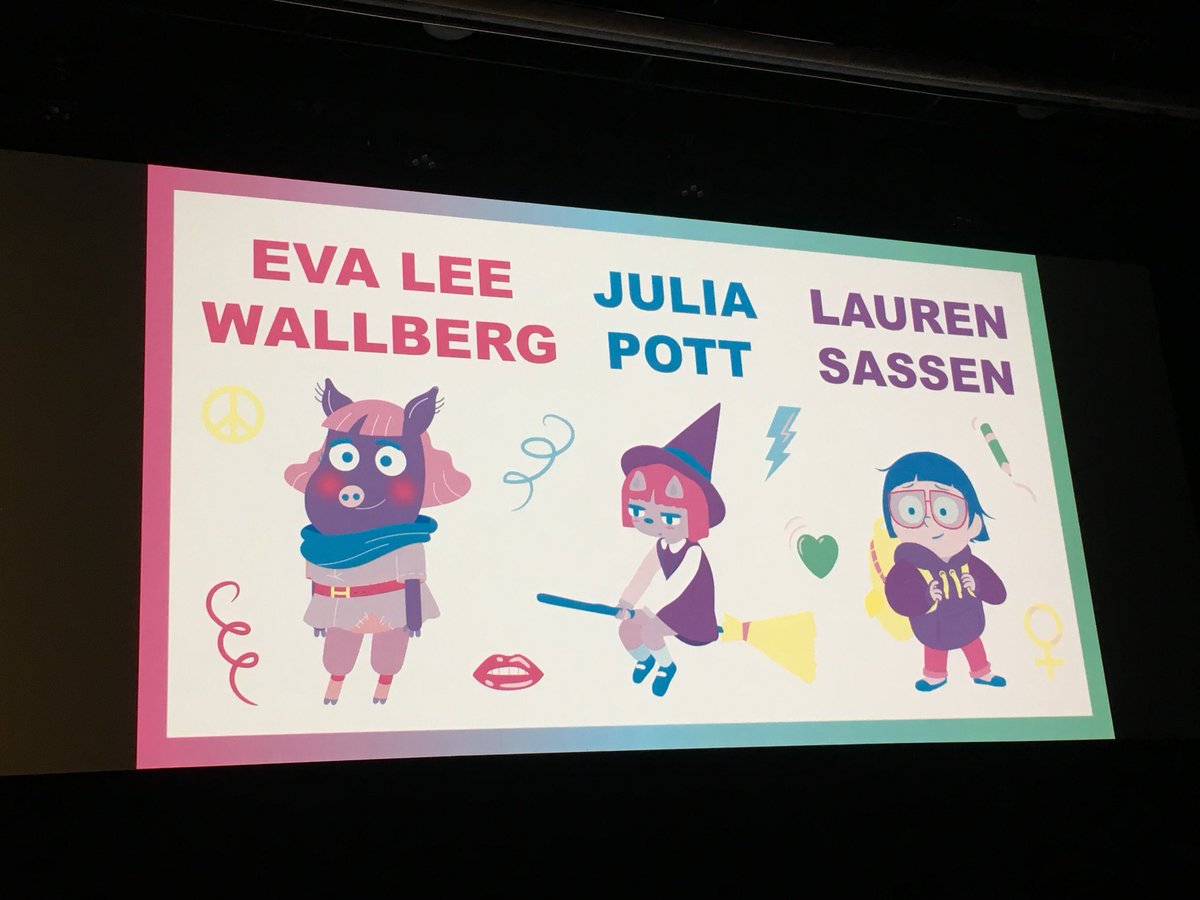 WarnerMedia_FR's tweet photo. Les panelistes sont en place pour partager leur expérience - Eva Lee Wallberg, créatrice de Prince Ivandoe - Julia Pott, créatrice de Summer Camp Island - Lauren Sassen, directrice artistique de We Bare Bears #womeninanimation @CN_France @annecyfestival #mifa2018 https://t.co/HfGeYQZK7I