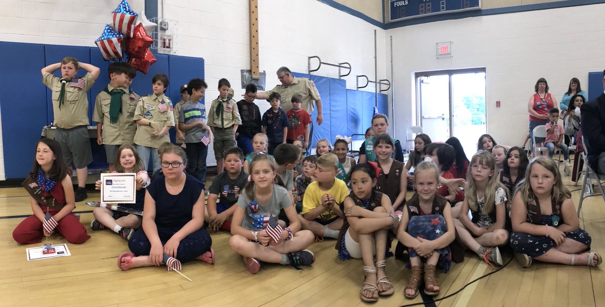 The Girl Scouts and Boy Scouts at our Flag Day event
