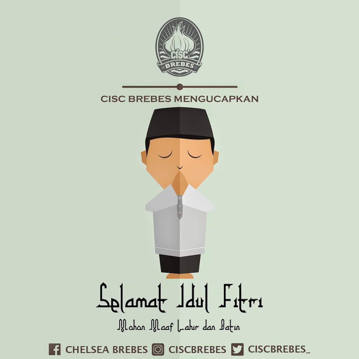 CISCbrebes_'s tweet photo. Keluarga Besar CISC Brebes Mengucapkan Selamat Hari Raya Idul Fitri 1439 H, Taqobalallahu minna waminkum, Minal aidzin walfaidzin, Mohon Maaf Lahir dan Batin 🙏

@CISCjatengdiy
@chelseaindo
#CISCBrebes https://t.co/0ExNWrvOsX