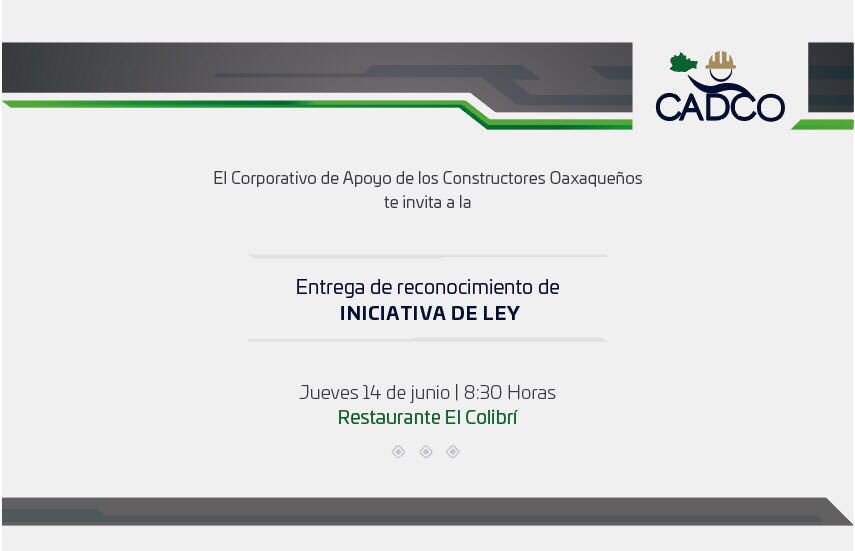 El día de hoy entregaremos reconocimiento por la iniciativa de reforma de la Ley de obras públicas y servicios relacionados con el estado de Oaxaca #Oaxaca