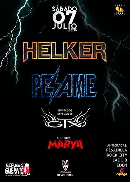 BandaPesame's tweet photo. * @HelkerPrensa * @BandaPesame * @GTXMETAL * @Marya * @djvolumen  * // Sábado 7 de julio * 23hs * @RefugioGuernica // Anticipadas (promoción lanzamiento por tiempo limitado) : Comprando 2 tickets te llevas 3 en todos los puntos de venta https://t.co/X62huoyFP7