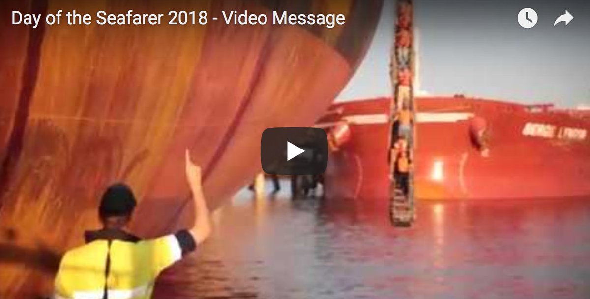 "Day of the Seafarer 2018 is advocating for higher standards of welfare" want to hear more? Watch our #DayoftheSeafarer video:  ow.ly/cike30kuReG
#GoodDayAtSea #SupportSeafarersWellbeing