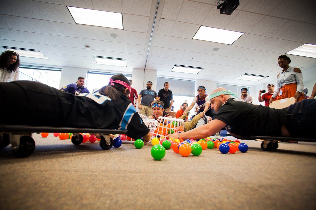 bandwidth's tweet photo. You guessed right, those are Human Hungry Hippos... only @bandwidth! #2018SpiritWeek @BBBSTri https://t.co/xTKqyzsy3B
