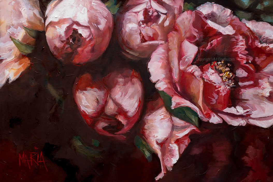 Love this flower painting... Crimson in bloom 🌸🌸🌸