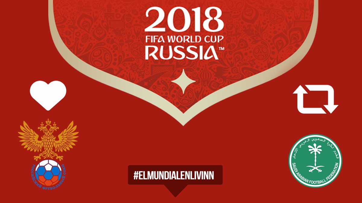 ¿Quién ganará el partido inaugural? Dale like si crees que #Rusia o RT si #ArabiaSaudita
.
.
.
#Rusia2018 #ElMundialEnLivinn #LivinnSantiago https://t.co/Nq8hWaqh4o