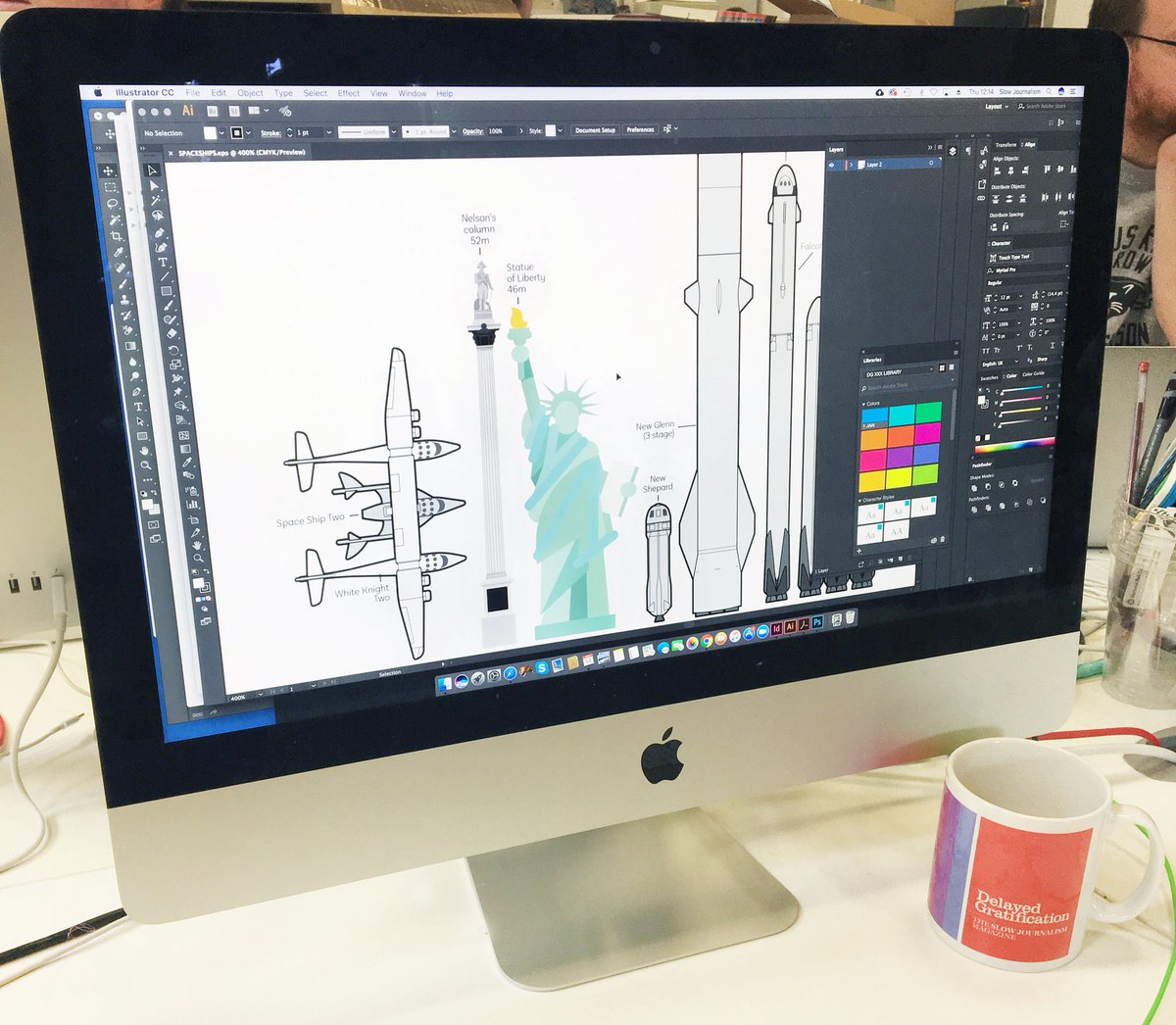 dgquarterly's tweet photo. A quick look over our art directors shoulder, at issue 30 of Delayed Gratification 👀 #dg30 https://t.co/4Iu4oTU9Aw