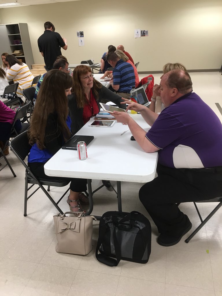nwsuperemeritus's tweet photo. Purple Pride Salute to our teachers learning from @meyersgc our favorite Apple Distinquished Edcator. #NWSCTigers https://t.co/ks3pFI6oGD