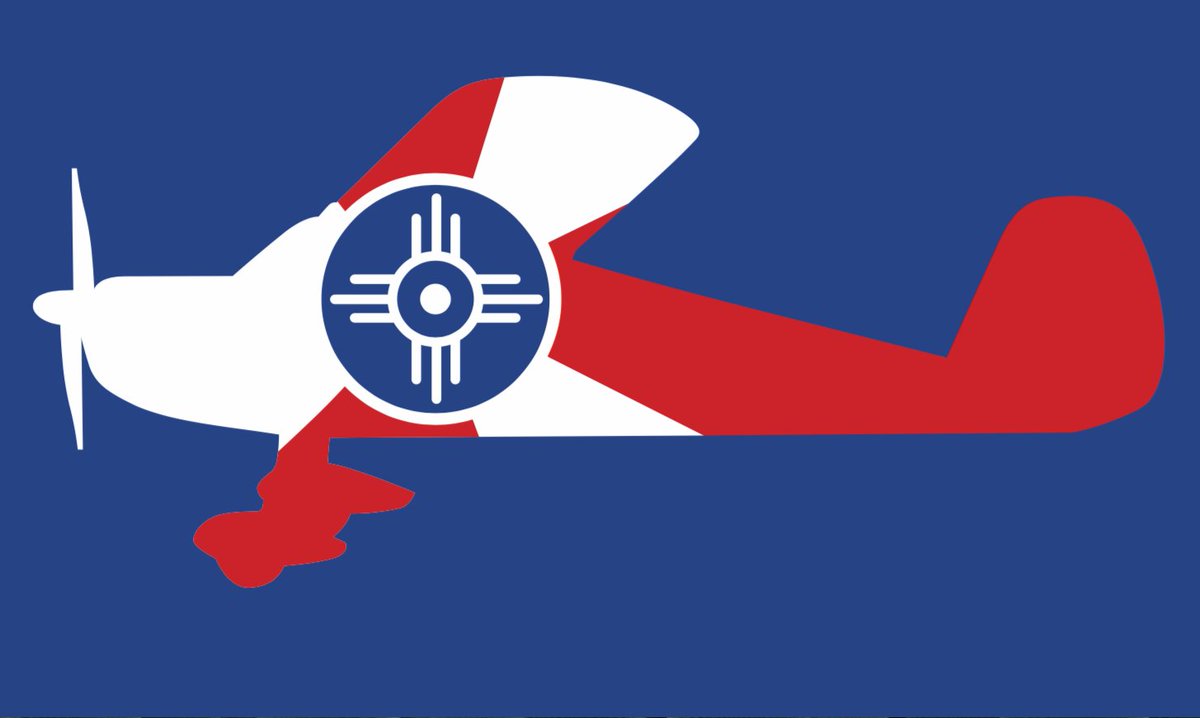 We wave the <a href="/WichitaFlag/">Wichita Flag</a> in the Air Capital of the World — 1,000 feet and above. What do you think of our "flying flag" design? #FlagDay