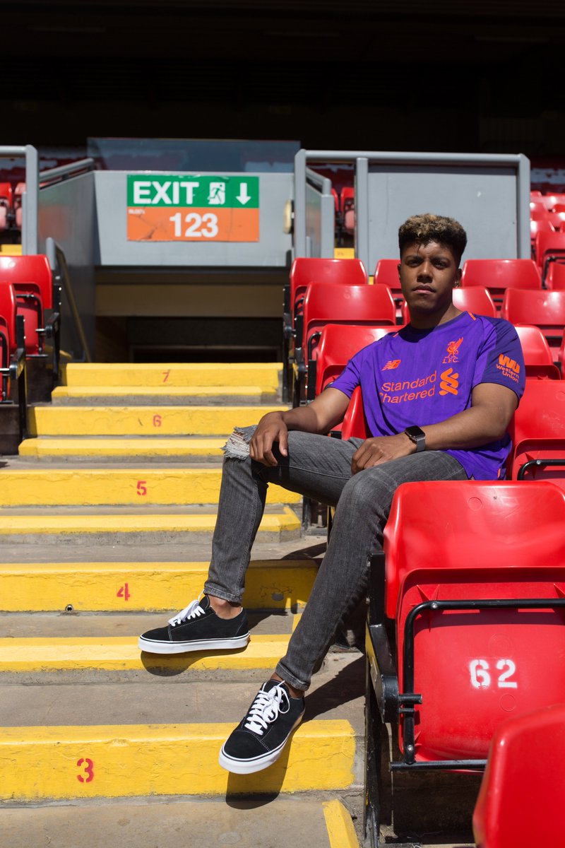 LFCRetail's tweet photo. #LFC fan &amp; music artist @iamsubblue joined us at Anfield to rep the new #LFC Away Shirt.

#ThisMeansMore 

https://t.co/iJ0pakoXGu https://t.co/vJkTSspEoE