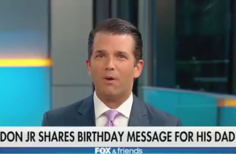 Donald Trump Jr. wishing his dad a Happy Birthday on \Fox & Friends\ is depressing as hell  