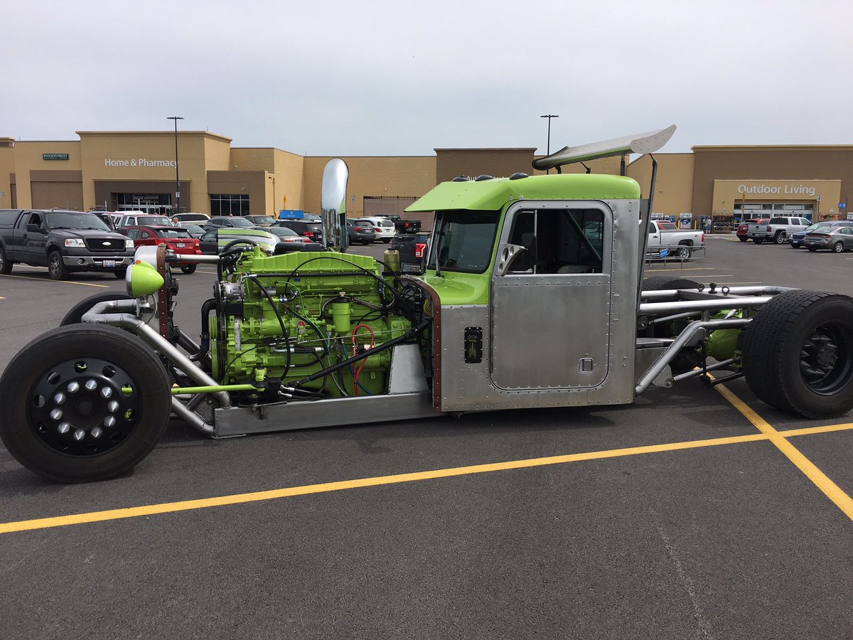 JAMBestOne's tweet photo. Hands down the coolest thing we've seen at a Walmart in a while. Shout out to Tony at our Fremont, OH location for the catch! #SemiRatRod #Drool https://t.co/ueZF1wlbtB
