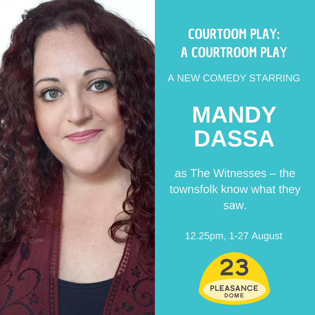 VivEgan41's tweet photo. The endlessly hilarious @MandyDassa will be bringing her comic skills to not one, but three roles. Praise for Mandy: "An absolute power house". #edfringe #CourtroomPlay https://t.co/5gcoELEKtD https://t.co/SNJLxUmG3b