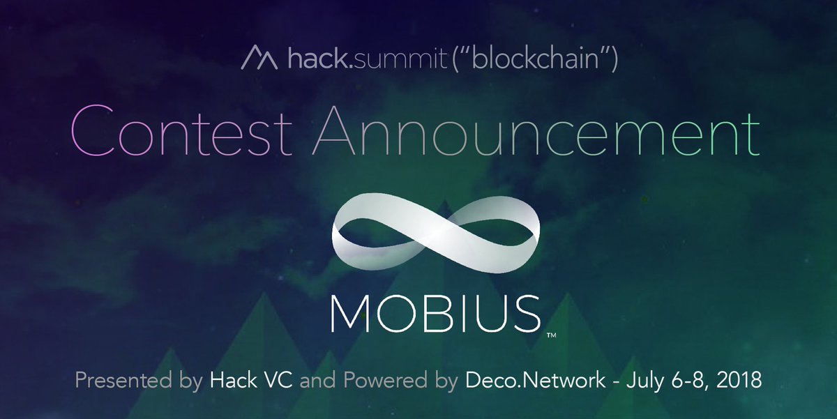 We're pleased to announce that <a href="/mobius_network/">Mobius</a> is hosting a challenge as part of the #hacksummit2018 #hackathon - a virtual #developer and #blockchain event from July 6th-8th. Register now to form teams to compete for their prize: hacksummit.org/register