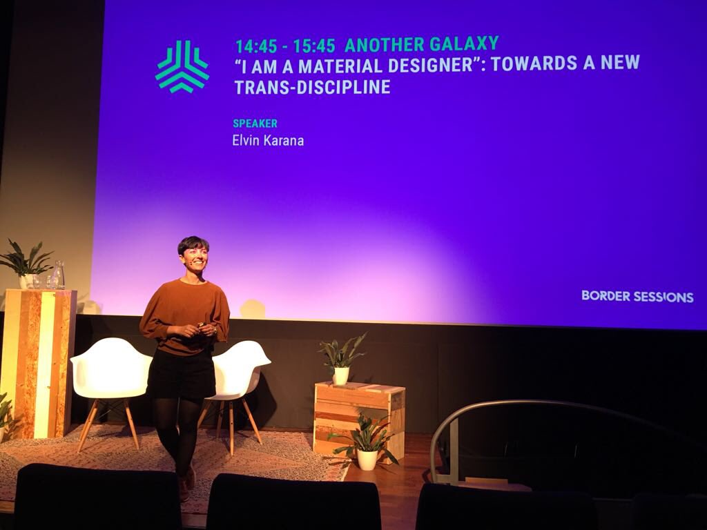 Materials Experience Lab (@materialsxlab) on Twitter photo Towards a new trans-discipline! Elvin Karana presenting at <a href="/Border_Sessions/">Border Sessions</a> <a href="/elvinkarana/">Elvin Karana</a> #bordersessions18 #materialsdesign #biobased #biobasedmaterials #materialdrivendesign Towards a new trans-discipline! Elvin Karana presenting at <a href="/Border_Sessions/">Border Sessions</a> <a href="/elvinkarana/">Elvin Karana</a> #bordersessions18 #materialsdesign #biobased #biobasedmaterials #materialdrivendesign