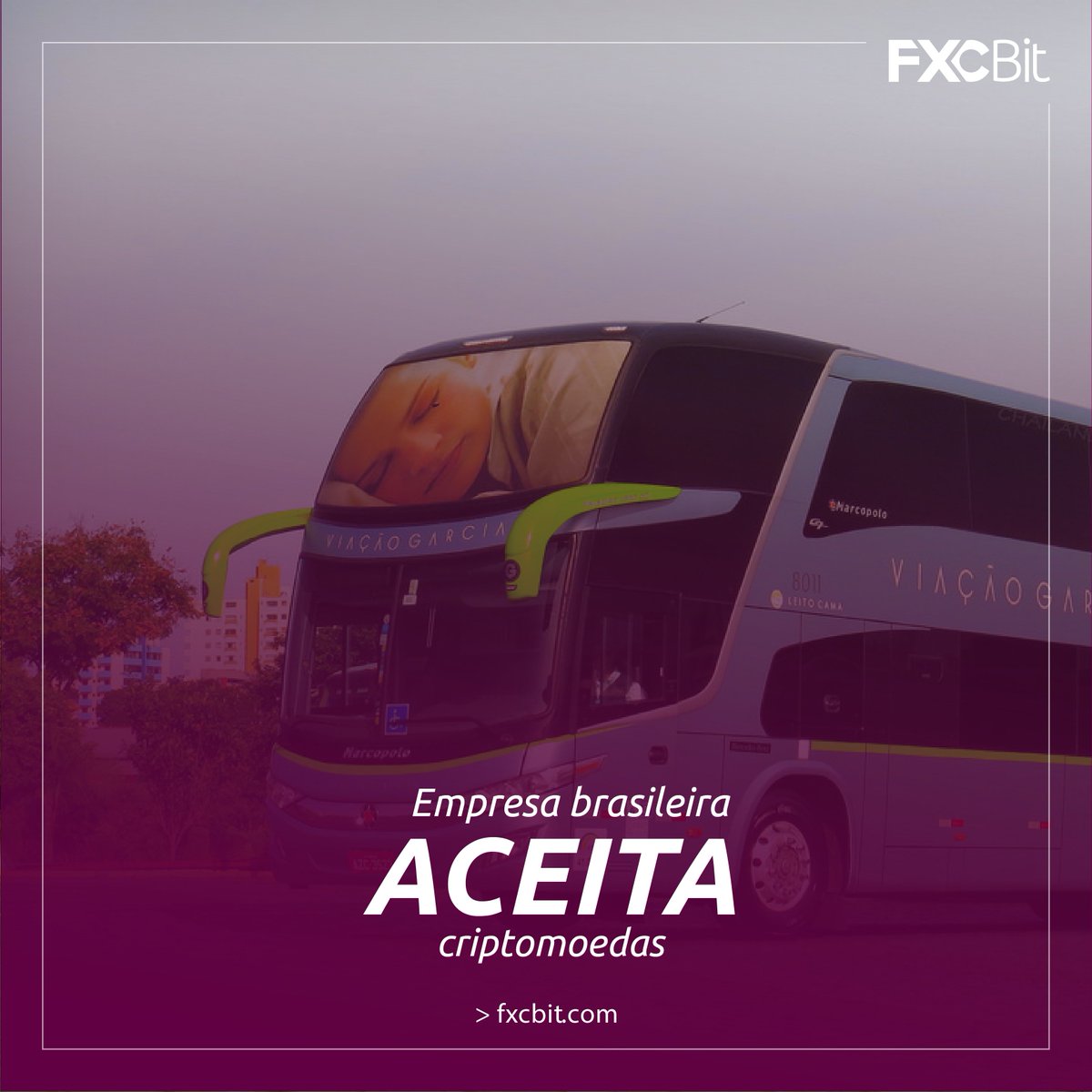 FXCBit's tweet photo. A empresa de transporte Viação Garcia e a Brasil Sul, empresas do Grupo GBS, iniciaram nesta semana a venda de passagens online via criptomoedas https://t.co/8EdnGXWTE8