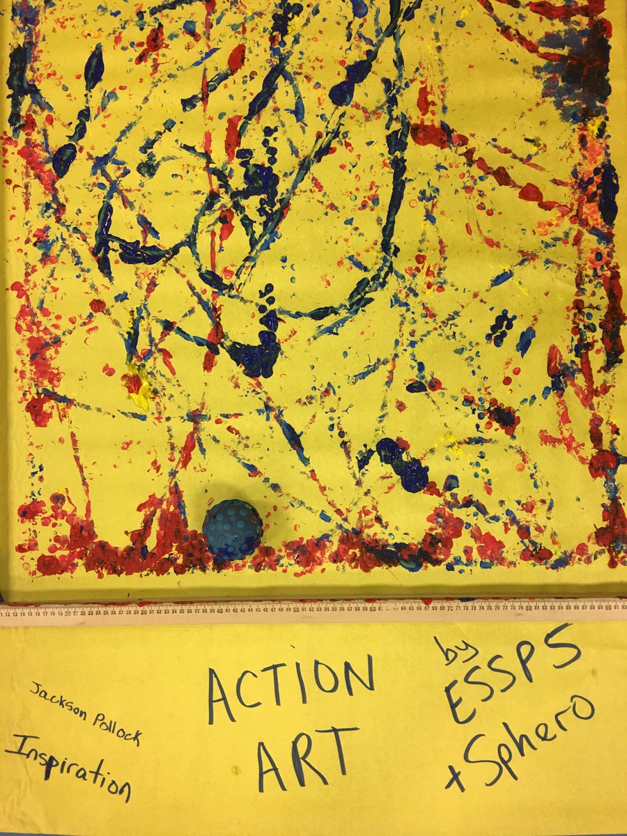 MsSFloyd1's tweet photo. Jackson Pollock inspired Action Art by ESSP5 students and Spheros @Gifted_HCPS @LBK199 @SpheroEdu #ESSP5 #4daysthatchangelives #GiftedHCPS https://t.co/cIBYE28XoZ