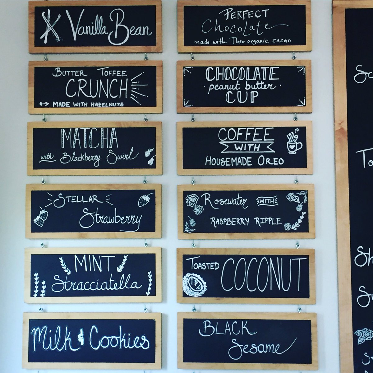 Today’s flavors: Plus Local Honey and Vegan Cherry Chip.