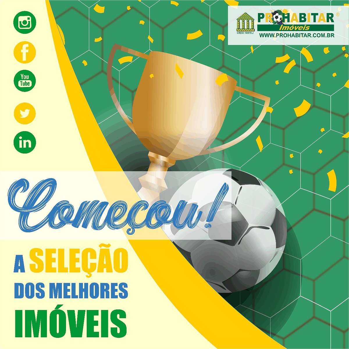prohabitarsp's tweet photo. Começou!!!! E a melhor torcida se faz em casa!
Imóveis de Locação e Venda para você e a sua família poder fazer aquela festa! 💚💛
#Prohabitar #ProhabitarImóveis #Imovéis #Imobiliária #Copa #Torcida #VaiBrasil #Hexa #Futebol #Venda #Locação #Casa #Bola #Taça #Gol https://t.co/DjeQWNXBJA