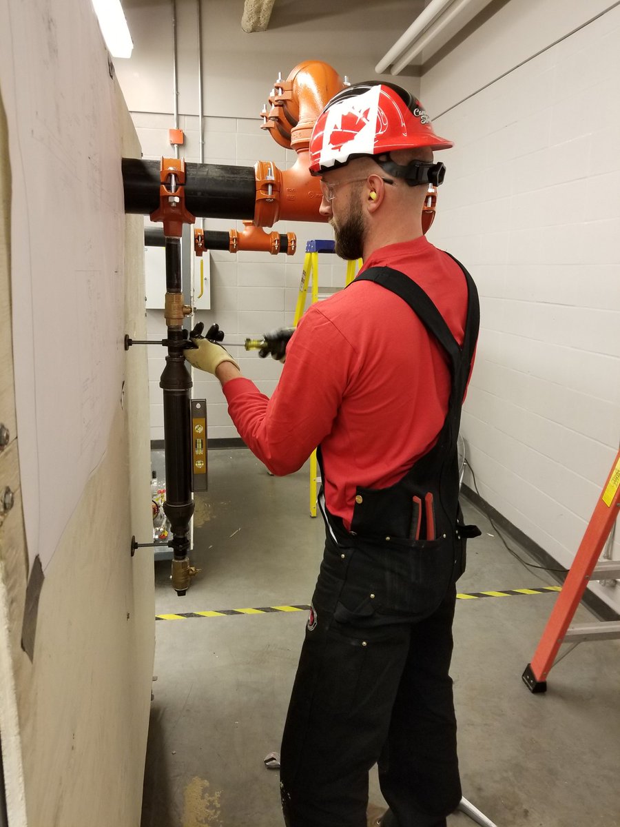 UACanada's tweet photo. Day 3 of the UA National Apprentice Competition @ualocal488, Alberta Pipe Trades College!!! The #Welding #Pipefitting #Steamfitting #HVACR #Sprinklerfitting #Plumbing Apprentices are in their element to face a new challenge!!! Good luck!!! #UAProud https://t.co/7NgdH5wuGs