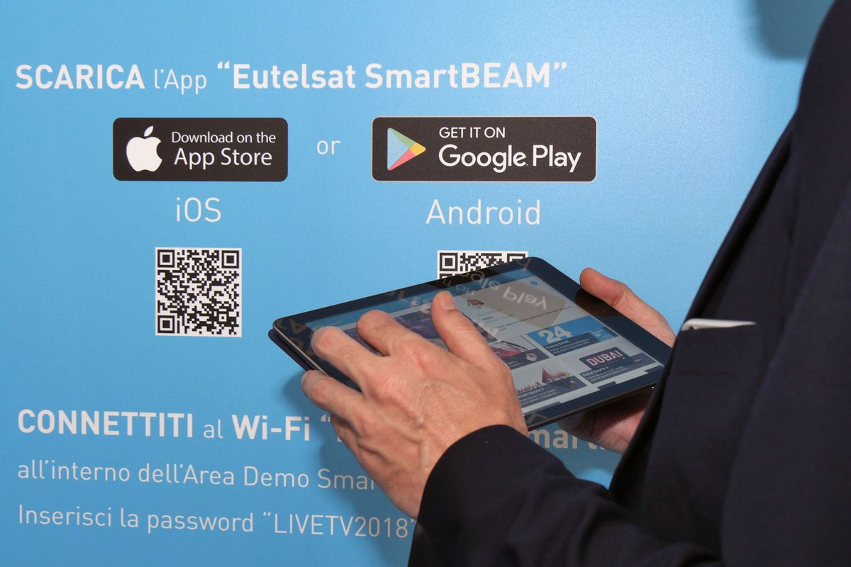 EutelsatItalia's tweet photo. TV #HD e #UHD, l’interattività di https://t.co/CsvMAK6akt e la visione multi-screen con #SmartBEAM. La nostra Area Demo al @ForumLucca vi attende per scoprire la varietà dei servizi e delle applicazioni su HOTBIRD 13°Est, posizione video privilegiata in Italia ed EMEA #FED2018 https://t.co/uWwsH8axPW