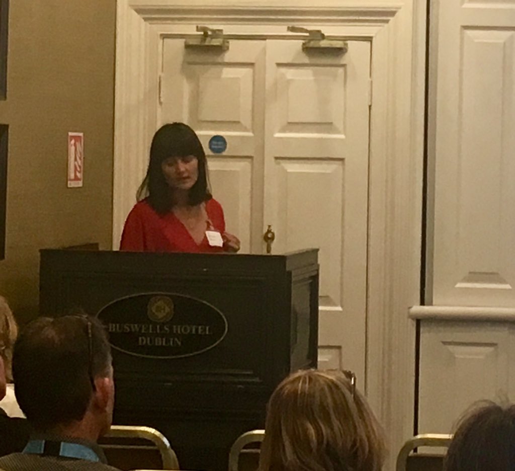 polodeaghain's tweet image. Lena Timoney from Oberstown presents new research showing adversity and trauma faced by young people before coming to Oberstown, and the journey through care plan for each young person aimed to prevent reoffending.