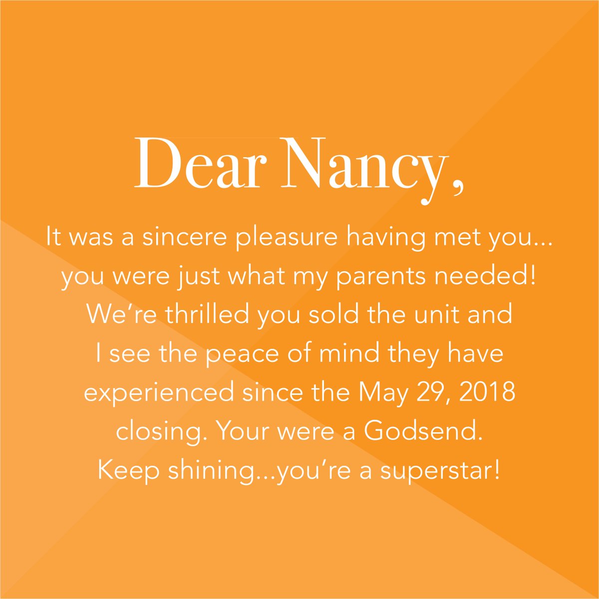 NancyBatchelor's tweet photo. These are the kinds of things that get me up in the morning and keep me pushing forward...my customers. ❤️
#giveityourall #nevergiveup #appreciation #rewardingcareer #makeanimpact #miamibeach #customerlove #dearnancy #luxurylifestyle #ewmrealty #realestate #gratitude https://t.co/O8wWHViAT9