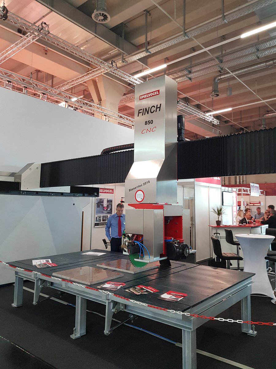 PatSharkeyEng's tweet photo. Fantastic machines at #StoneTec in Nuremburg from #Spielvogel. Great CNC #saws and Jenny Lind machines for the industry. Visit in Hall 12 Stand 1011 https://t.co/i7npo0lBFt