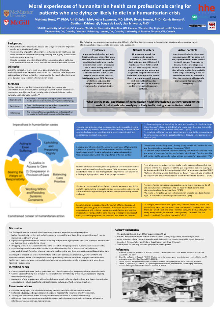 BioethOnline's tweet photo. RT @HumEthNet: Reflecting on moral experiences of palliative care in humanitarian crisis settings. As presented by @MHuntMcGill at the 10th #eapc2018: https://t.co/tY9qgjwLac Thank you @Elrha #r2hc! @LisaSchwartz224 @nouvete @carriedbernard https://t.co/6h77M8d4Ty