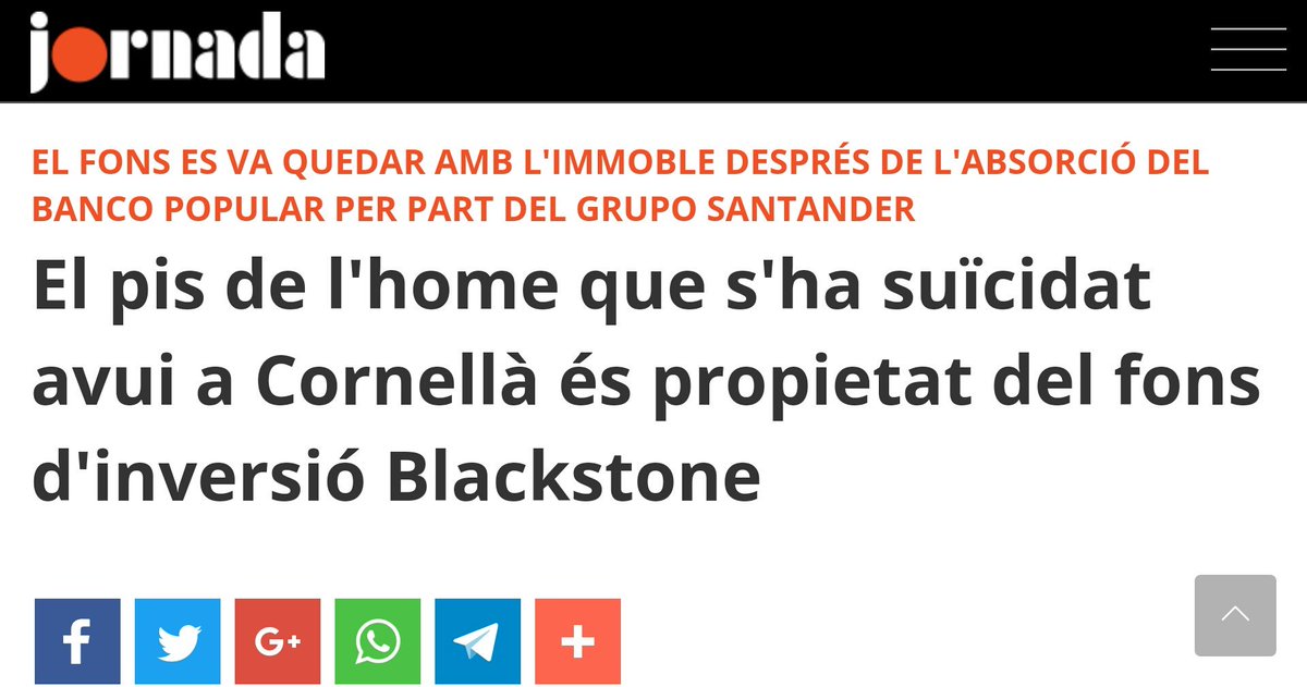Nitsuga000's tweet image. El piso del hombre que se ha suicidado hoy en Cornellà es del fondo de inversión Blackstone

#AssassinatCornellà
meneame.net/story/piso-hom…