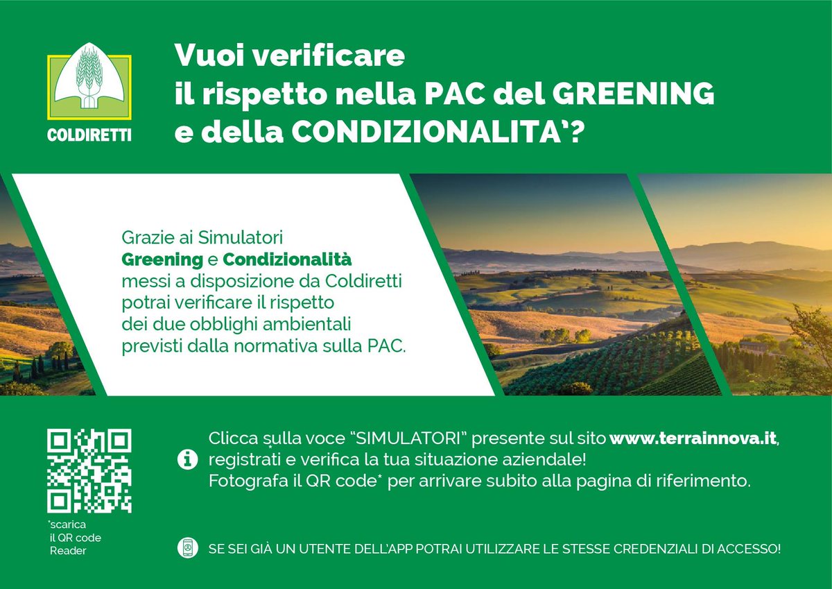 Are you following #CAP rules on #greening and #crosscompliance?  💻Practical solutions for Italian #farmers realized by @coldiretti with the support of @EU_Commission.