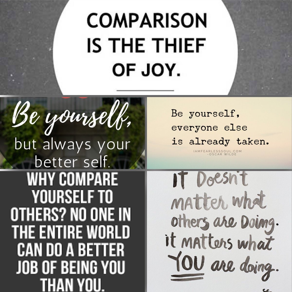 jboy1724's tweet photo. Comparing yourself to others can keep you from being the best YOU that you can be. It will either discourage you or it will keep you from pushing to your potential. Either way it keeps you from being the best you. https://t.co/WqkgkyURh5
