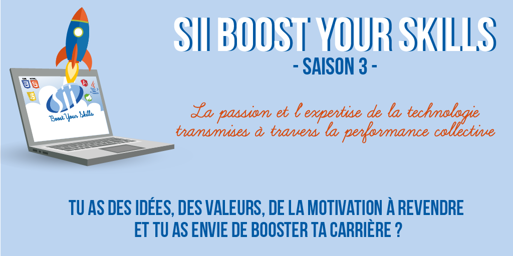 sii_ouest's tweet photo. #BoostYourSkillsBySII S3 ! tu as envie de rejoindre une équipe pour #performer tes compétences 📣c'est ici qu'il faut postuler : https://t.co/lYeH0yrBf4 ! Un programme de 4 semaines sur les dernières technos avant de débuter ta mission ! #TechnicalVibesAreContagious https://t.co/o9CxlIRb4R