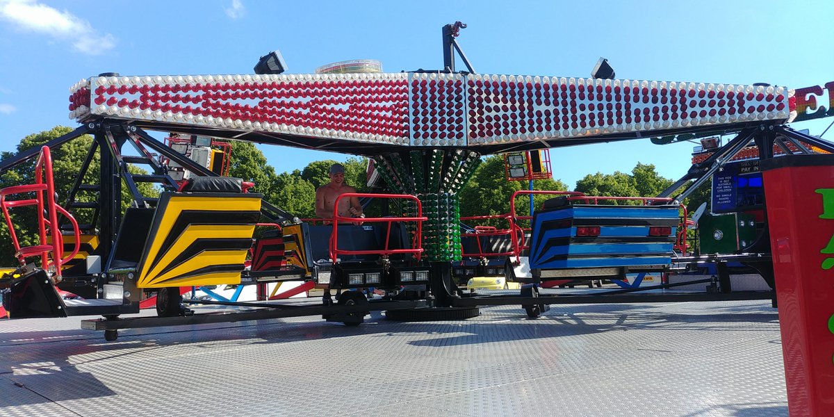 MidsummerMadne2's tweet photo. Exciting times as Wynns Funfair is currently being set up in the Market/Fairfield car park, Dorchester, for Midsummer Madness at Dorchester Carnival! @DorchesterTIC @dorchdude @DorchesterBID @Brewery_Square @DorchesterCFB 🤡🥳🤗 https://t.co/mFC8pZicME