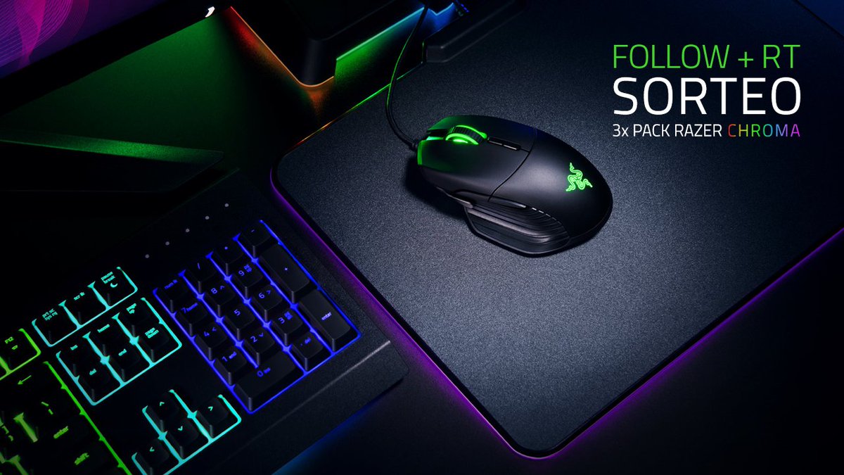 RazerES's tweet photo. 📢¡Sorteo de bienvenida! 
Follow + RT a este tweet para participar

Puedes ganar 3x RAZER CHROMA PACKS ¡Mucha suerte! 

Válido hasta el 24.06.2018
#Sorteo #giveaway #concurso https://t.co/AhOHsj151W