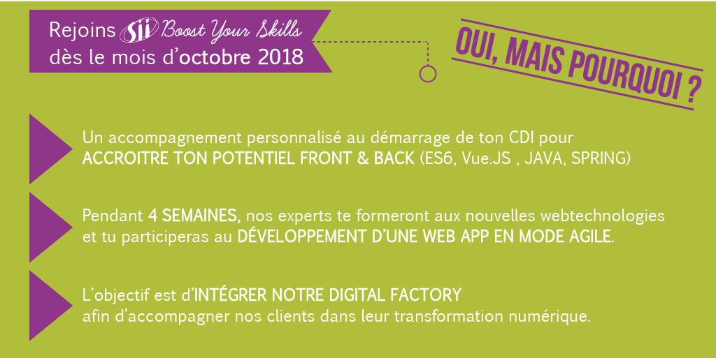 sii_ouest's tweet photo. #BoostYourSkillsBySII S3 ! tu as envie de rejoindre une équipe pour #performer tes compétences 📣c'est ici qu'il faut postuler : https://t.co/lYeH0yrBf4 ! Un programme de 4 semaines sur les dernières technos avant de débuter ta mission ! #TechnicalVibesAreContagious https://t.co/o9CxlIRb4R
