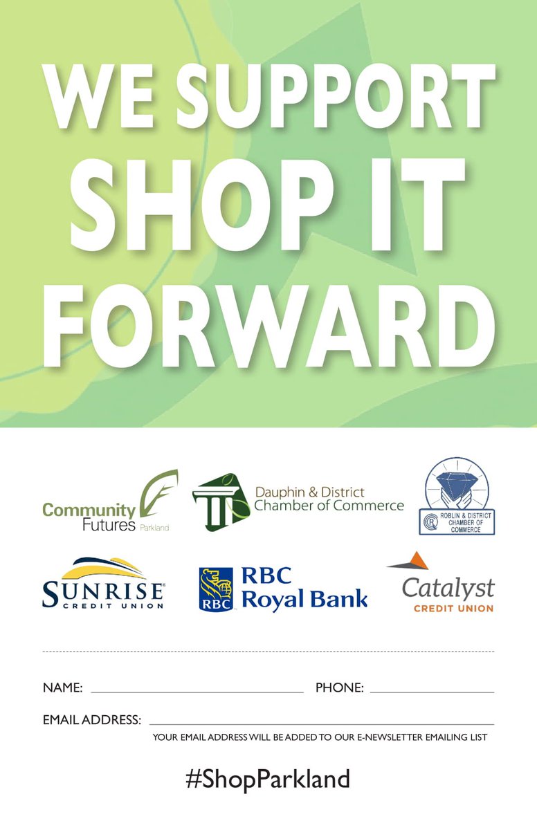 ChamberParkland's tweet photo. #ShopItForward is on &amp; simple to play! 
1. Pick up a playing card at @DauphinChamber, @cfparkland, Roblin Chamber, or sponsors
2. Go shopping at participating locations
3. Collect your stickers for the game card
4. By supporting local businesses, they can support the community! https://t.co/JpNEqLe8BR