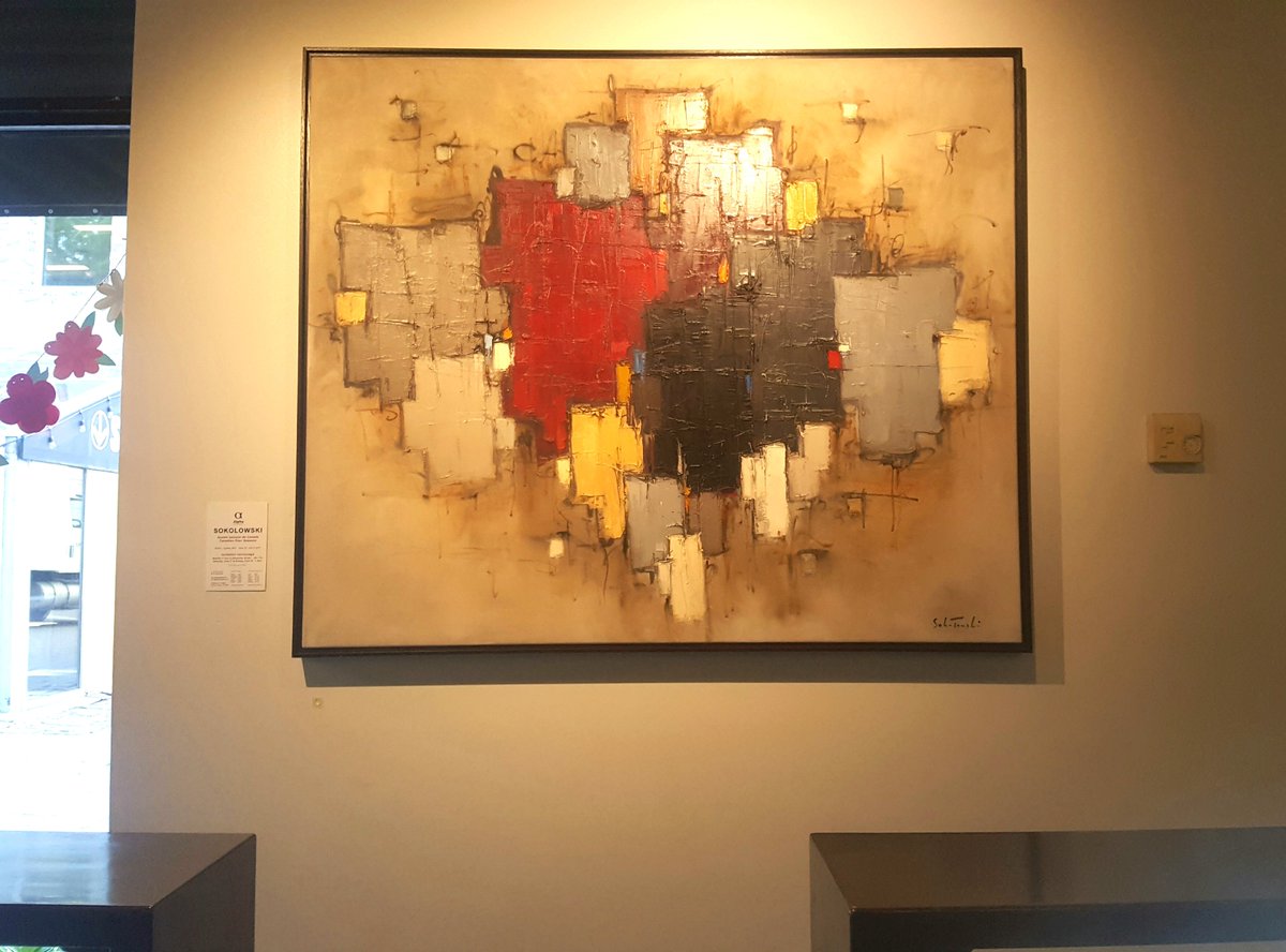 New #Art  hangs on the walls of #PlanetCoffeeOttawa. Another piece by Sokolowski called Canadian Four Seasons. If you would like to see more you can visit #AlphaGallery. #CoffeeBakingConversation #coffee #coffeeshop #Ottawa #ott #ottcity #bywardmarket #downtownottawa #coffee